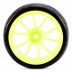 ROUES PISTE JAUNE FLUO