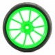 ROUES PISTE VERT FLUO
