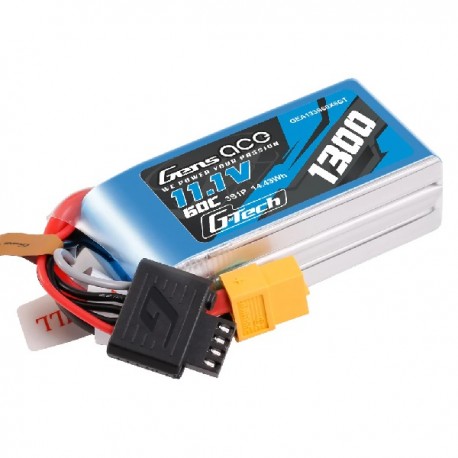 LIPO 1300MAH 11.1V 3S 60C GENS ACE