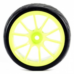 ROUES PISTE JAUNE FLUO