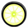 ROUES PISTE JAUNE FLUO