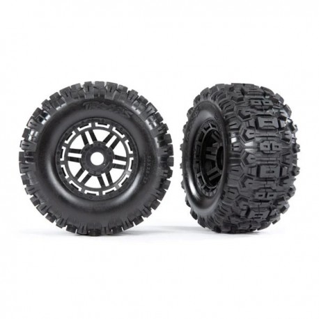 ROUES MONTEES COLLEES NOIRES